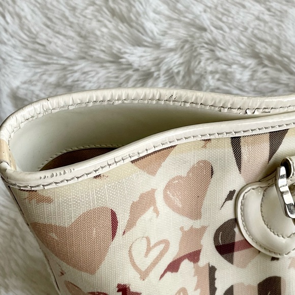 Authentic Burberry Hearts House Check Gracie Tote Bag Purse Handbag Professional - Picture 11 of 14